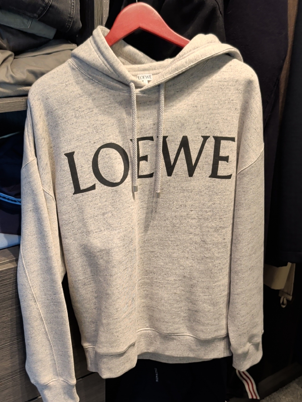 Loewe Grey Logo Pullover Hoodie